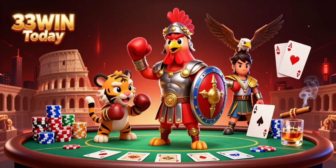 Experience thrilling action with the 33WIN Today gaming scene featuring dynamic characters and casino elements.