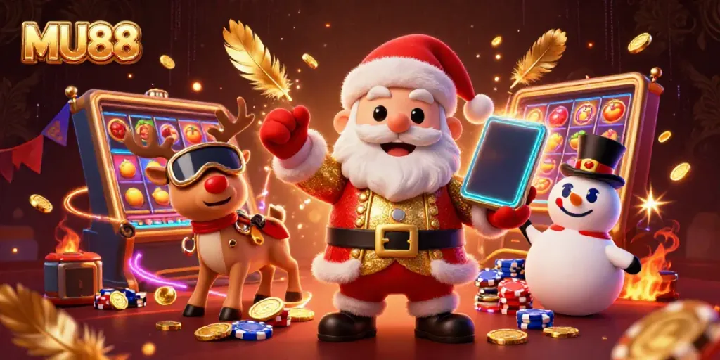 Experience the excitement of MU88 with Santa and friends themed around jackpot slots.