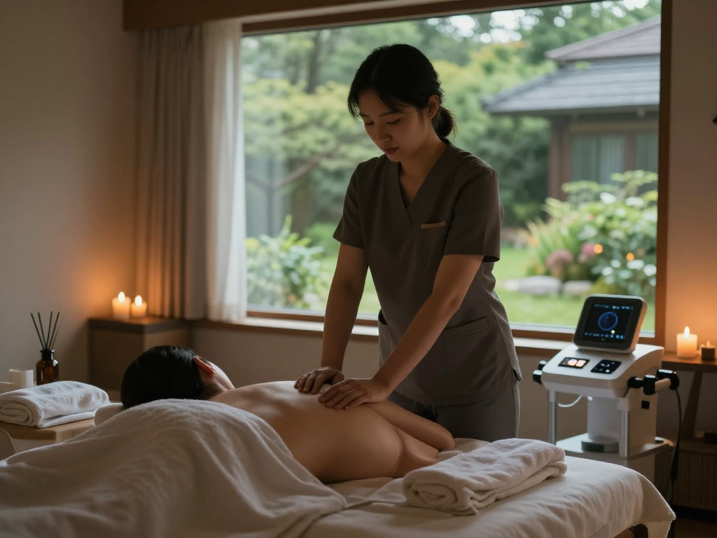 Experience a serene 의정부출장마사지 with expert therapists in a calming therapy room.