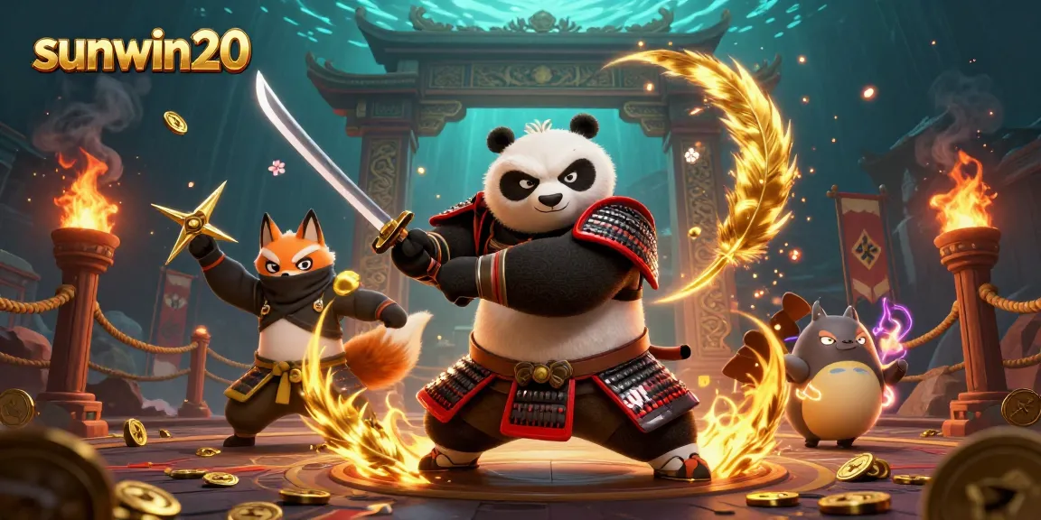 Engage in thrilling gameplay at sunwin20 with a vibrant 3D casino illustration featuring exciting characters.