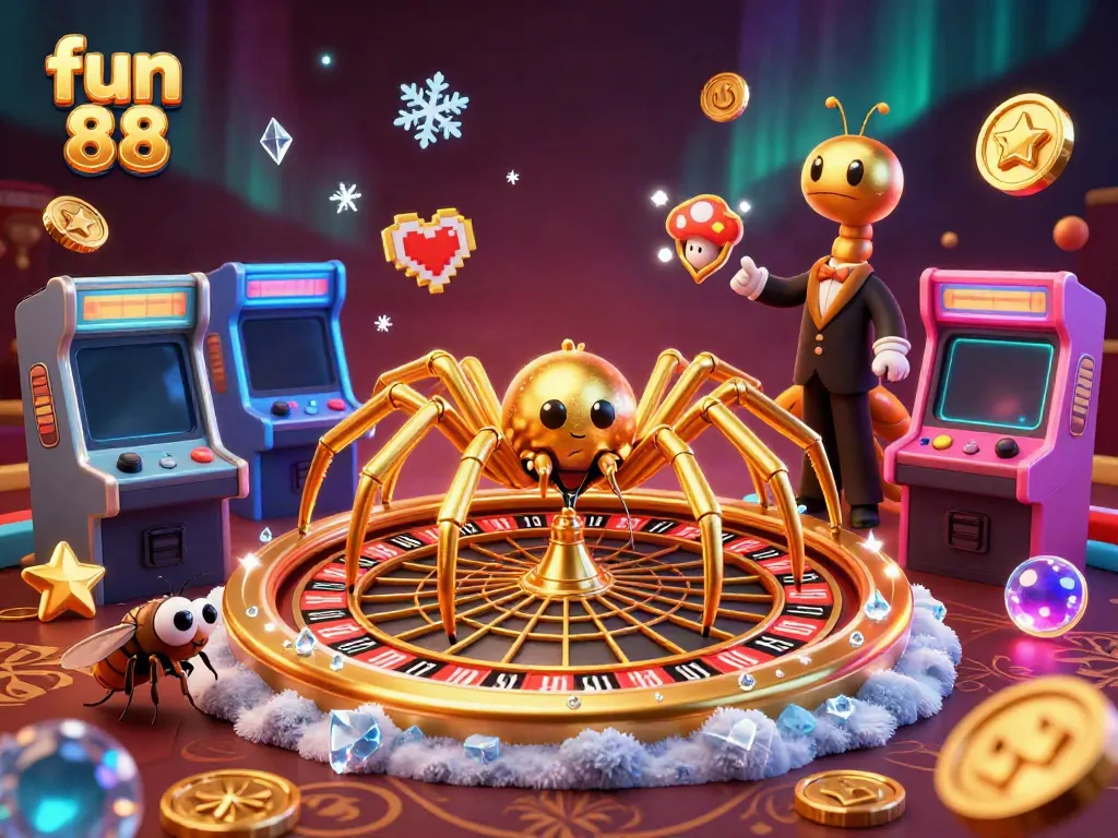 Experience exciting games at fun 88 with characters in a vibrant casino atmosphere.