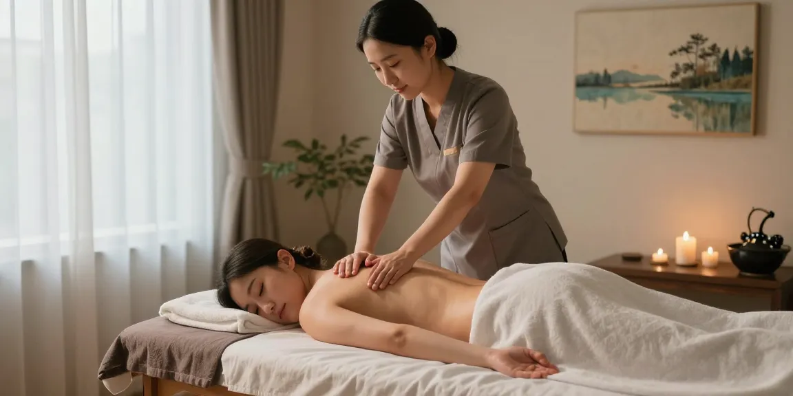 김포출장마사지 중 한국인 관리사가 고객에게 편안한 마사지를 제공하는 모습