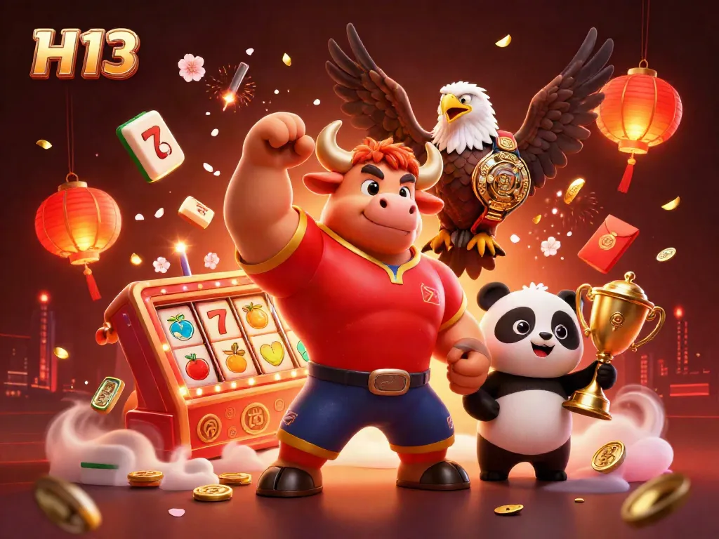 Experience exciting gameplay with H 13 in an electrifying casino illustration of celebration and luck.