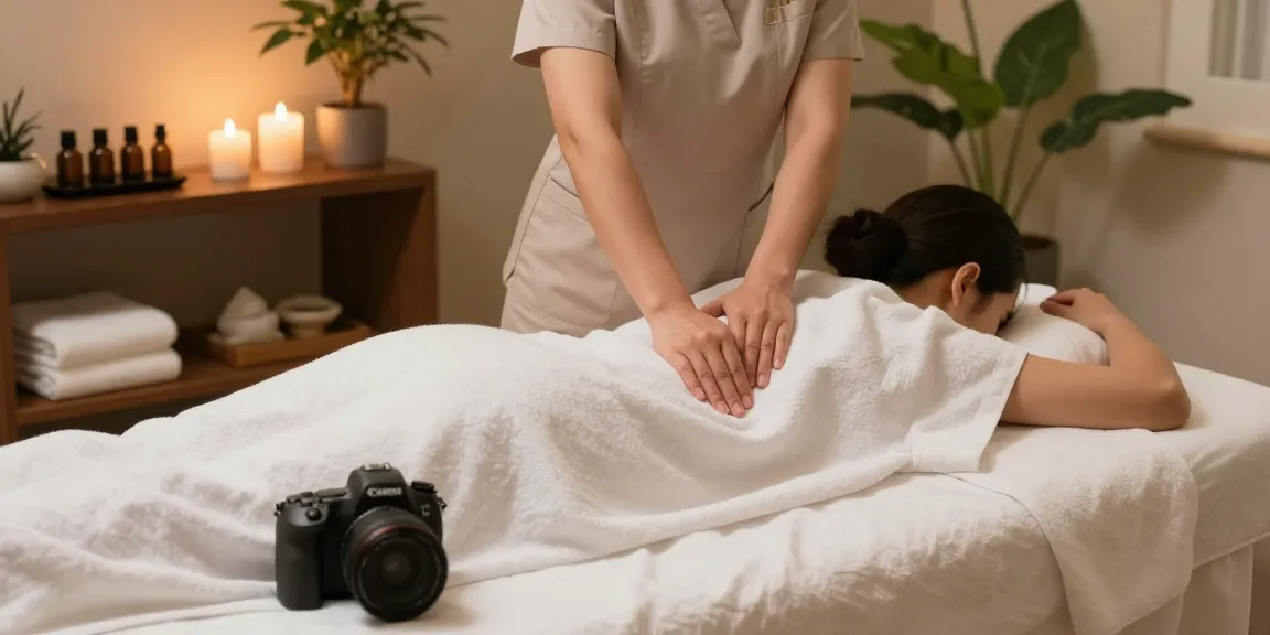 진주마사지와 아로마 오일이 있는 편안한 마사지 테라피룸