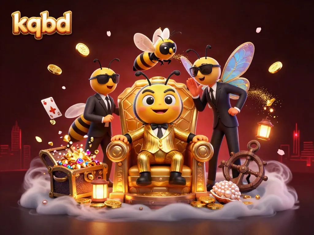 Experience the thrill of kqbd with vibrant visuals of a bee mob boss in a lively casino scene.