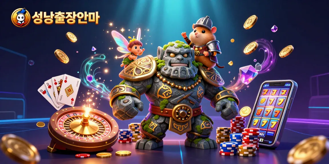 Experience 성남출장안마 with a vibrant scene showcasing magical characters amidst dazzling casino elements.